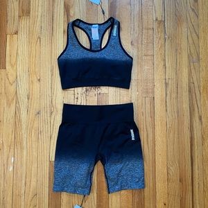 Gymshark Adapt Ombre Sports Bra - Black/Black Marl